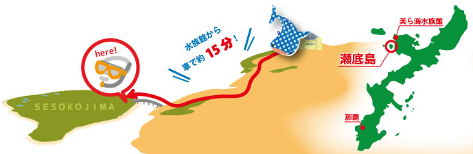 水族館から車で約15分